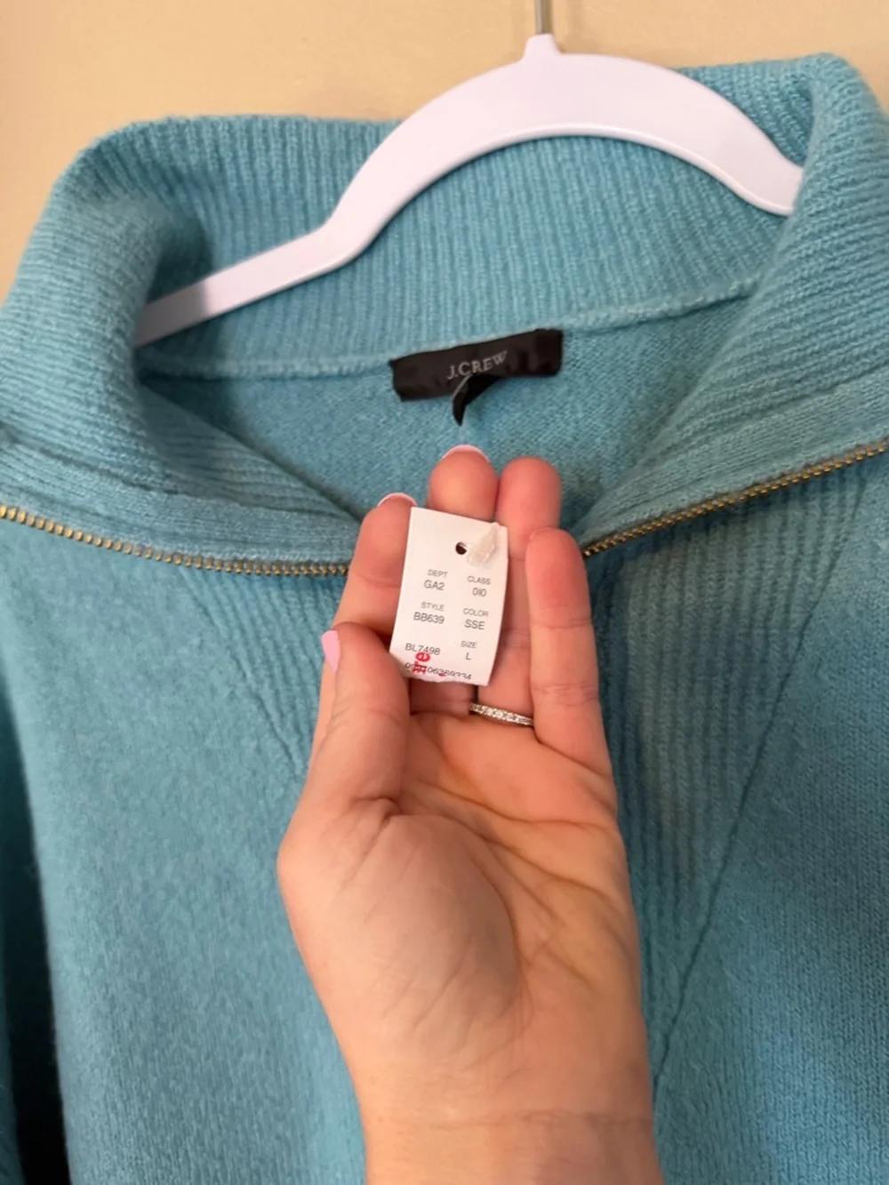 J. Crew Wool and Alpaca Half-Zip Funnel Neck Sweater NEW - Picture 4 of 8